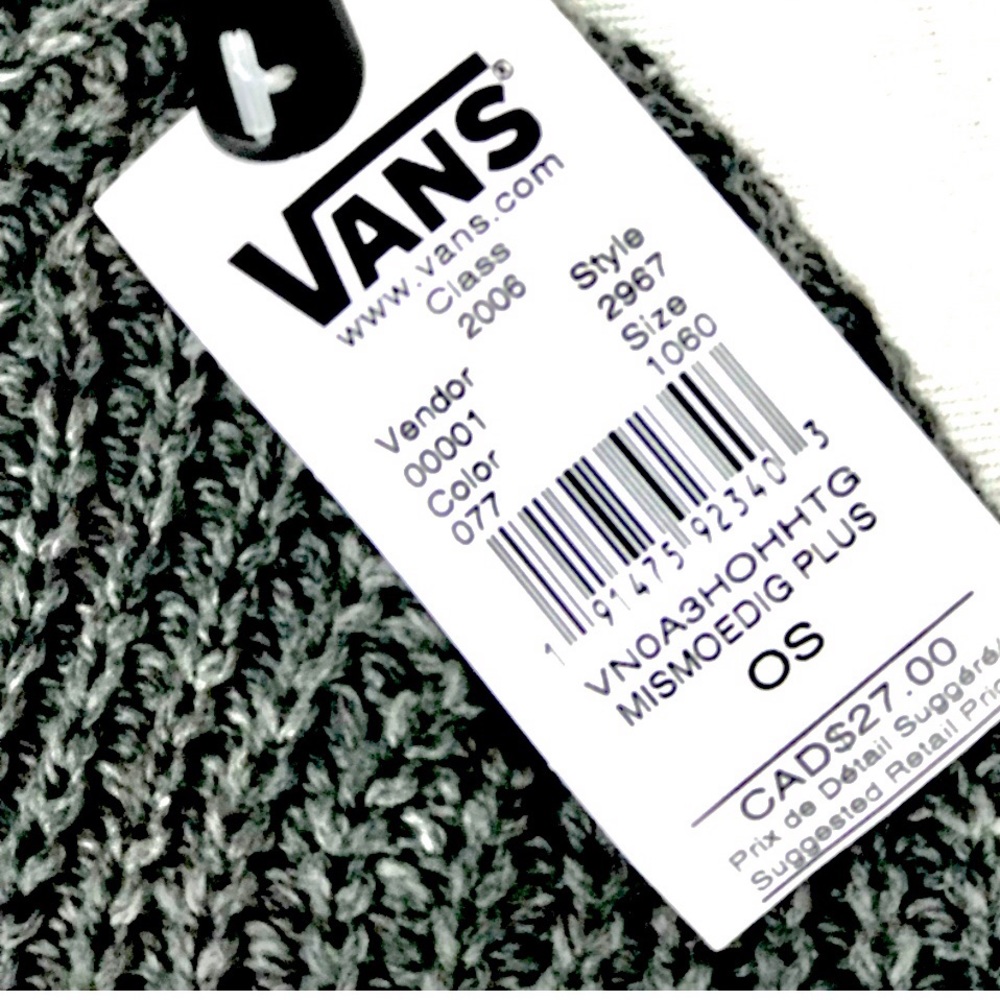 1 Left 5⭐️ Vans Grey Frost Mismoedig Slouch Beanie - Picture 4 of 8